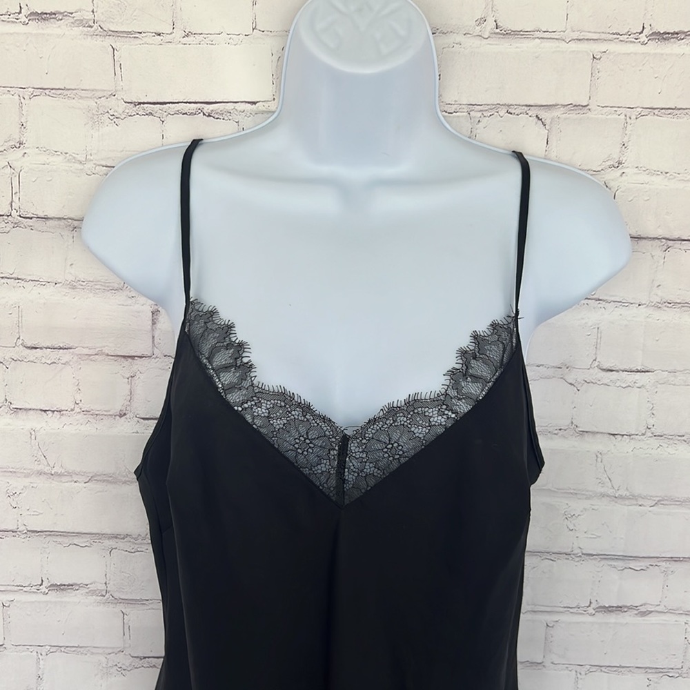 Victoria’s Secret black satin lace trim lingerie gown size small P - Picture 6 of 8